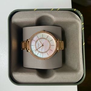Gold iridescent Fossil Watch